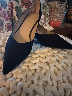 Cato Black Pointed Kitten Heels